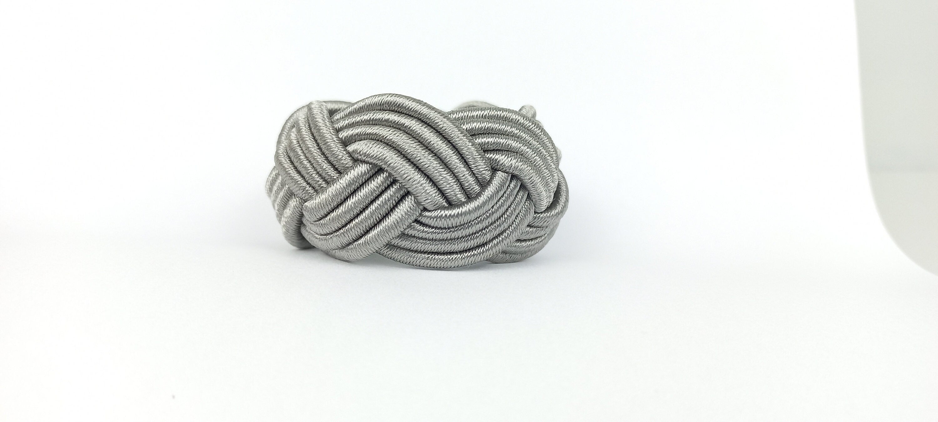 Grey Rayon Napkin Ring, Sailor Napkin Ring, Turks Head Napkin Holder, Table Decor, Thanks Giving Day Dinner Decoration, Wedding Table Decor