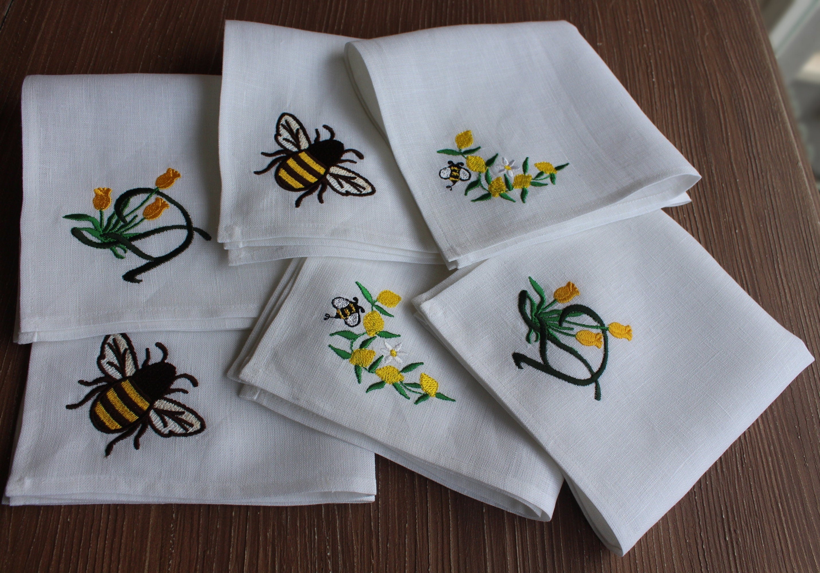 Personal Logo Embroidered Linen Handkies, Custom Hanky, Embroidered Luxury Linen Handkercief, Embroidered Linen Handkies for Bridal Shower