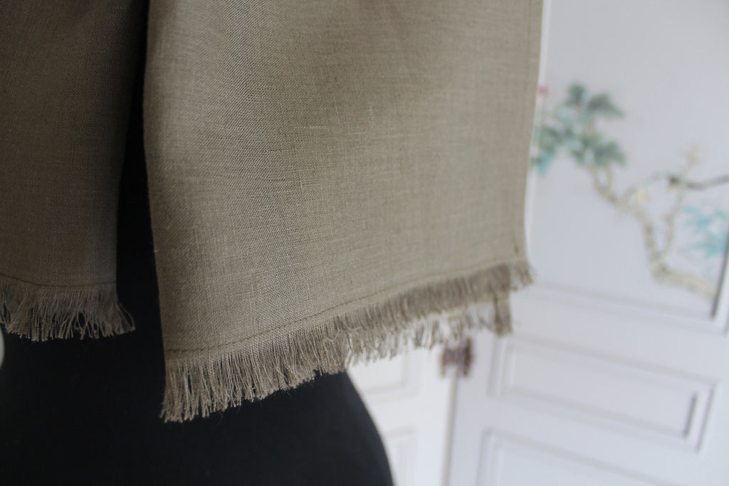 Embroidered Linen Scarf, Logo Embroidered Linen Scarf, Custom Luxury Linen Scarf,