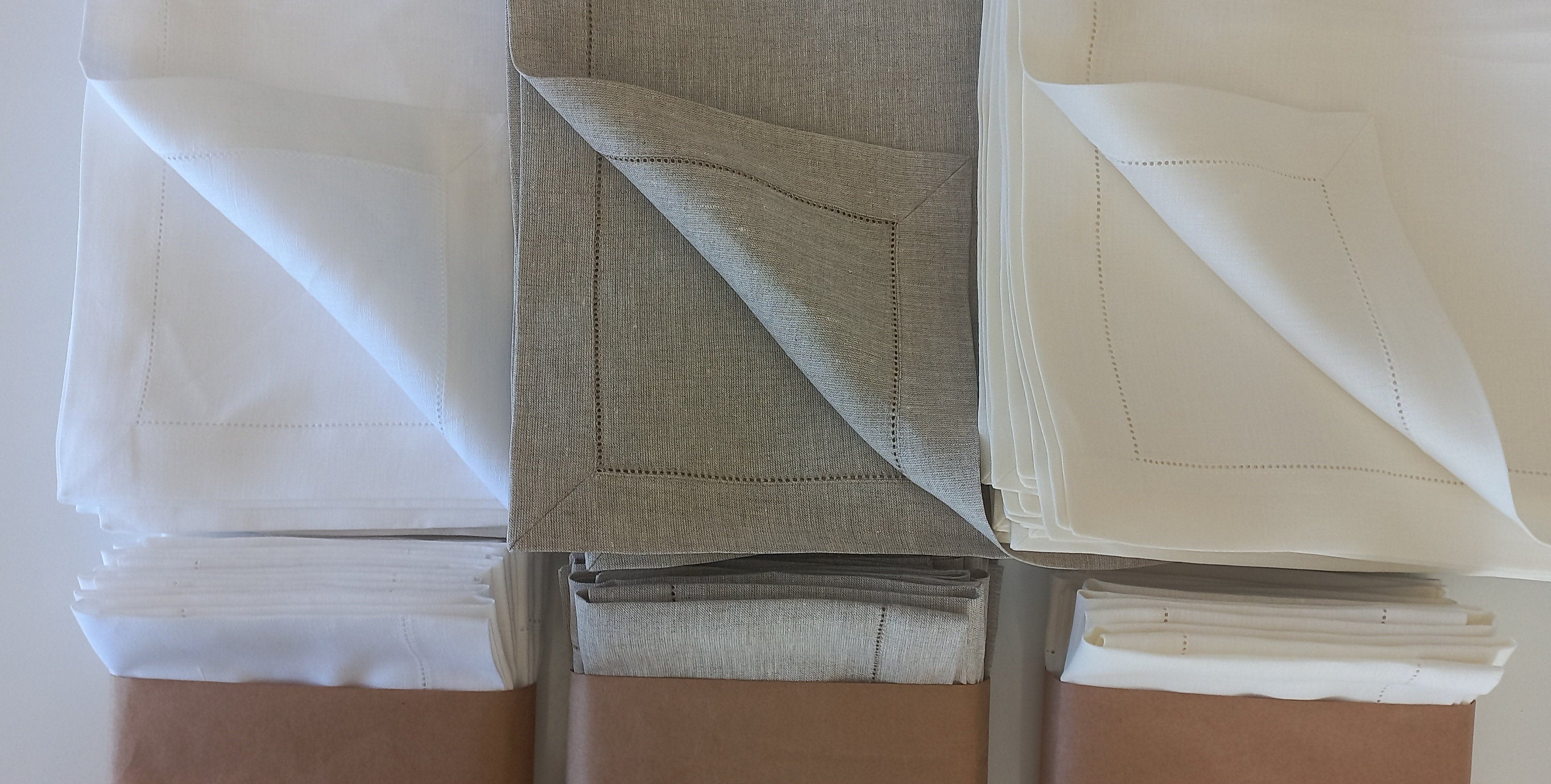 Wholesale Hemstitched Linen Napkin, Bulk Linen Napkin, White Luxury Linen Napkin, Bulk Linen Wedding Napkin, Wholesale Linen Cocktail Napkin