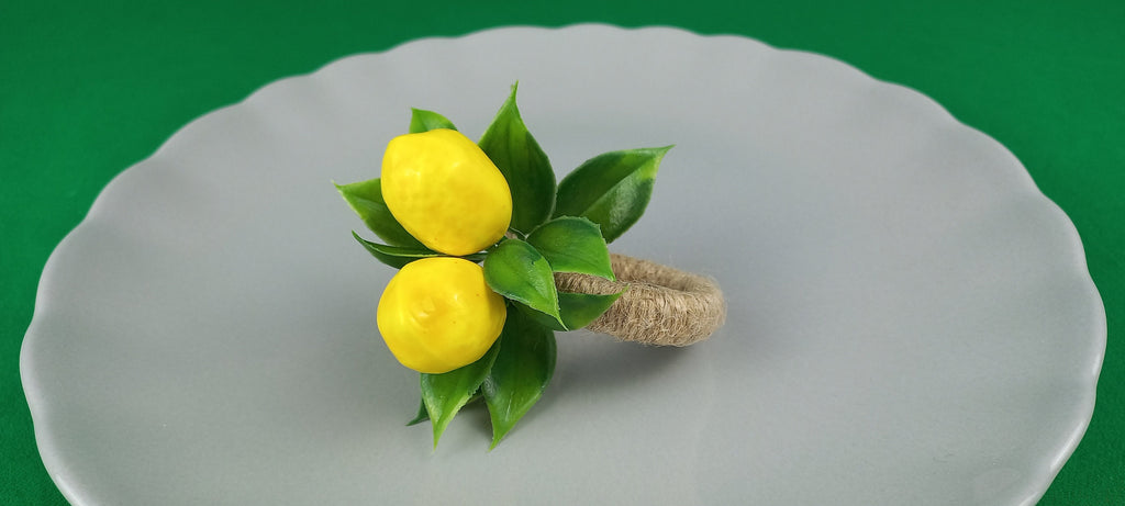 Lemon Napkin Ring, Lemon Napkin Holder, Citrus Table Decor, Artificial Lemon Napkin Ring, Wedding Table Decor, Housewarming Gift, Party Deco