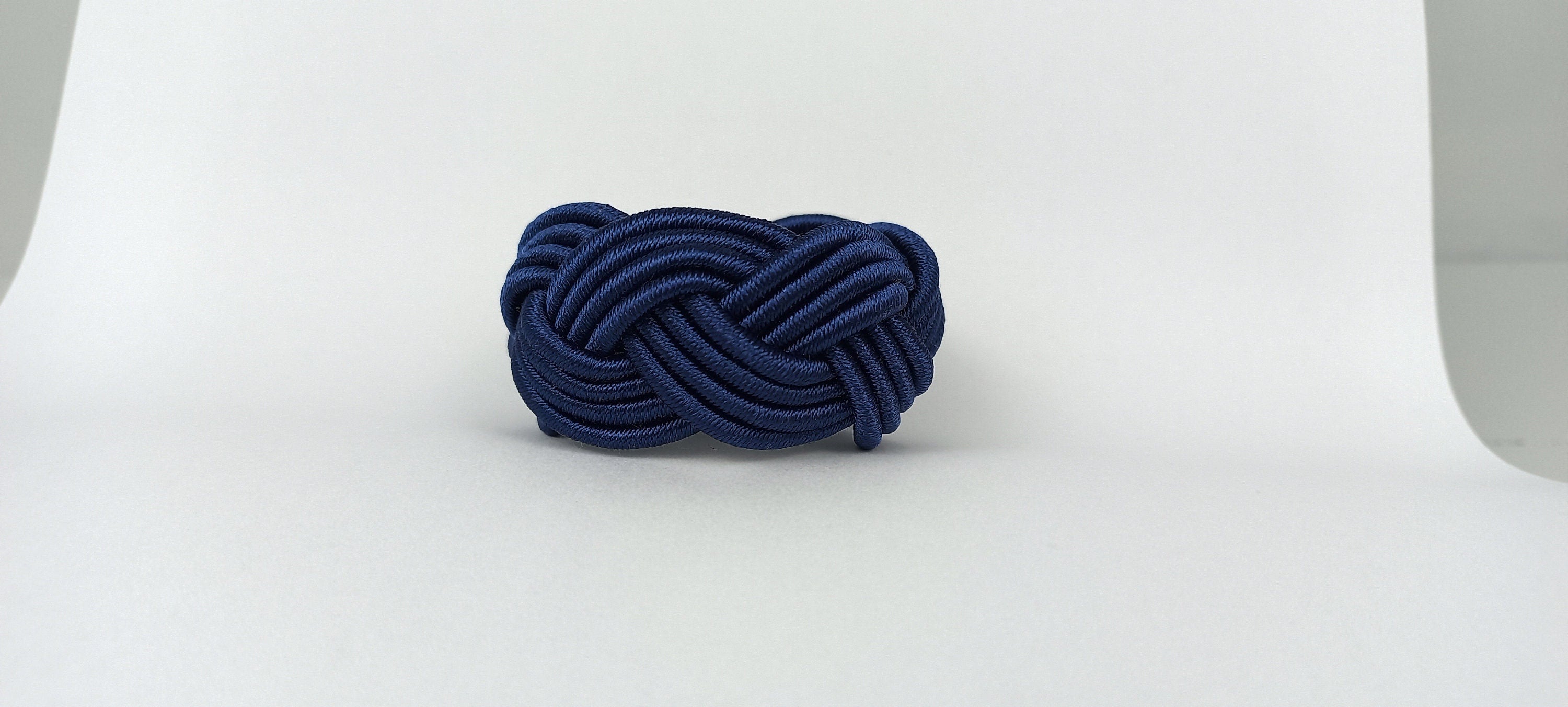 Navy Blue Rayon Napkin Ring, Sailor Napkin Ring, Turks Head Napkin Holder, Table Decor, Thanks Giving Day Dinner Decor, Wedding Table Decor