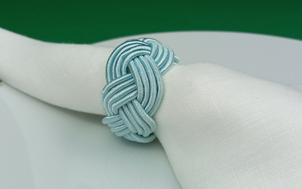 Turquoise Napkin Ring, Sailor Napkin Ring, Turks Head Napkin Holder, Table Decor, Thanks Giving Day Dinner Decoration, Wedding Table Decor