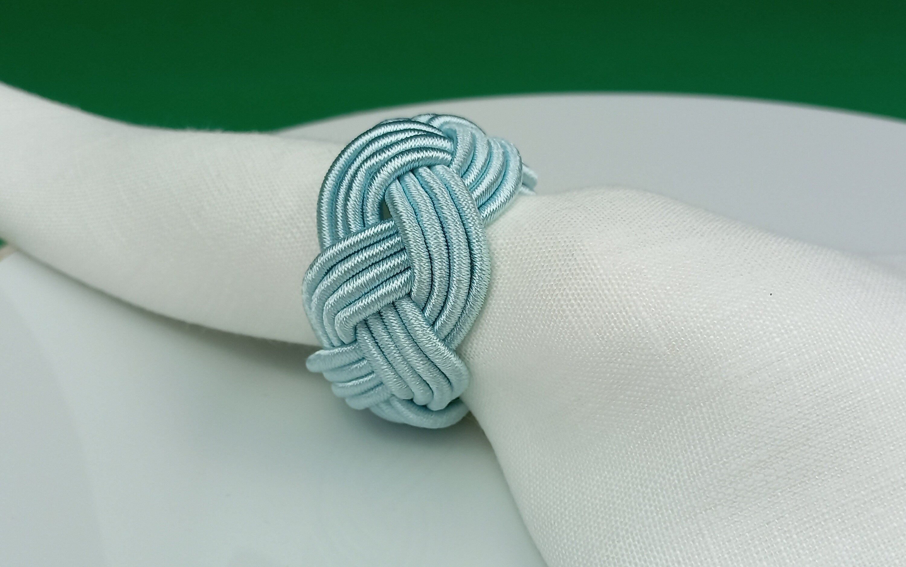 Turquoise Napkin Ring, Sailor Napkin Ring, Turks Head Napkin Holder, Table Decor, Thanks Giving Day Dinner Decoration, Wedding Table Decor