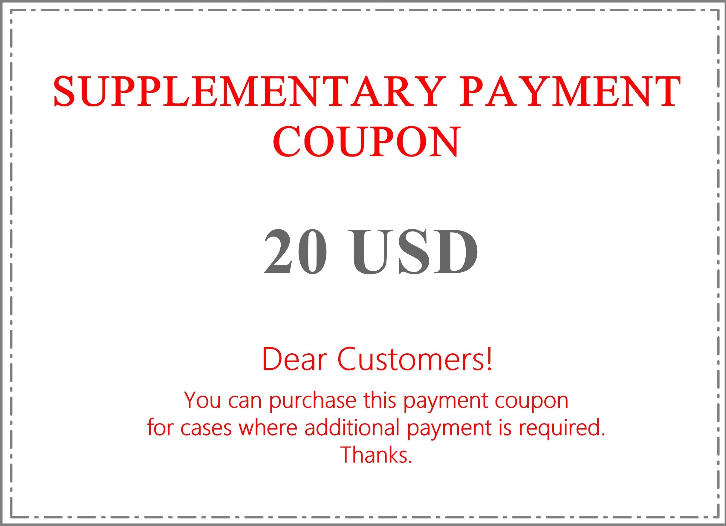 Supplemantary Payment Coupon