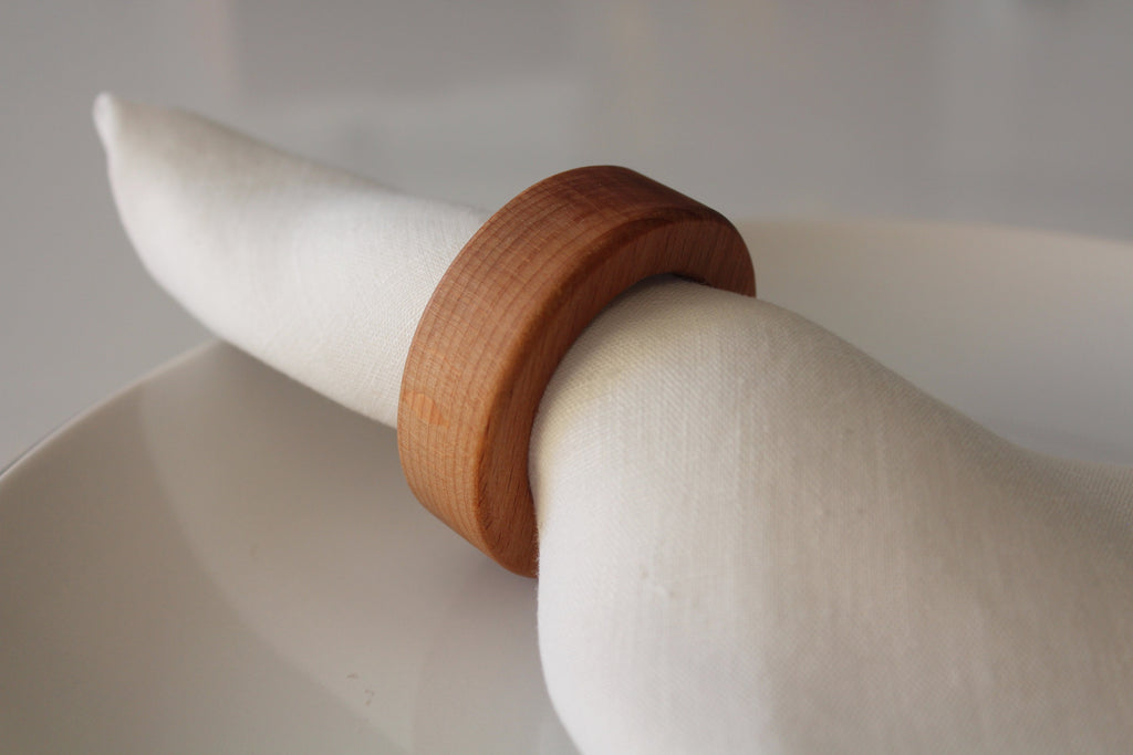 Beech Wood Napkin Ring, Rustik Napkin Holder, Beech Square Napkin Ring, Boho Wooden Napkin Ring, Kitchen Decor, Beech Circle Napkin Holder