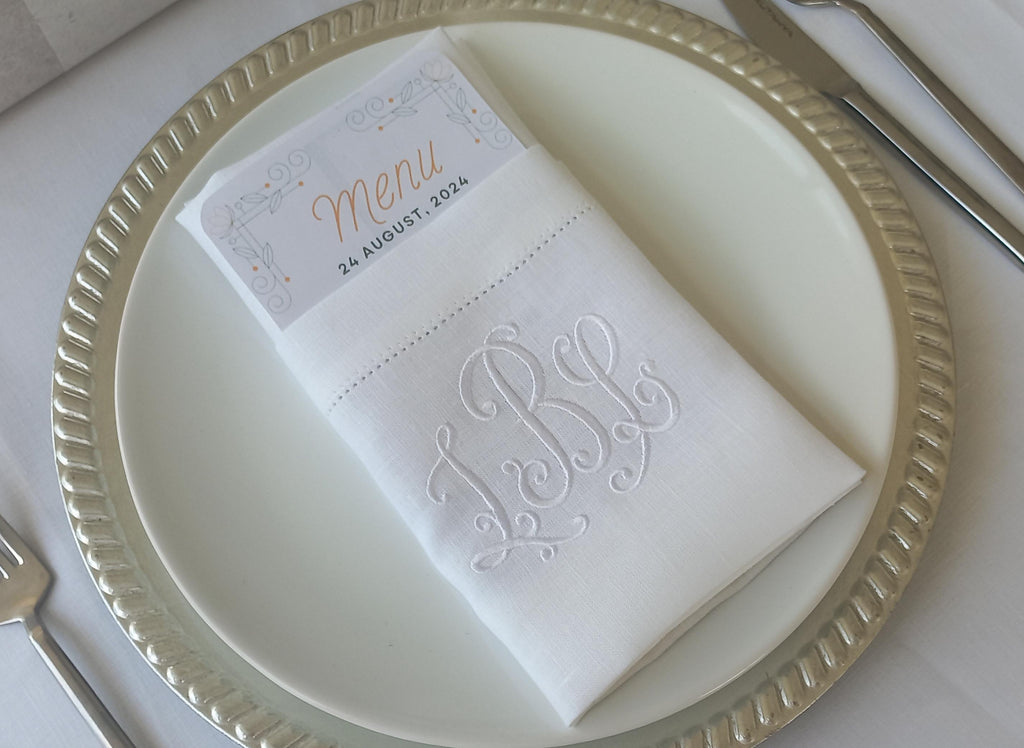 Custom Luxury Pocket Napkins, Pocket Wedding Napkins for Wedding Dinner or Events, Monogrammed Wedding Napkin, Personalized Linen Napkin,