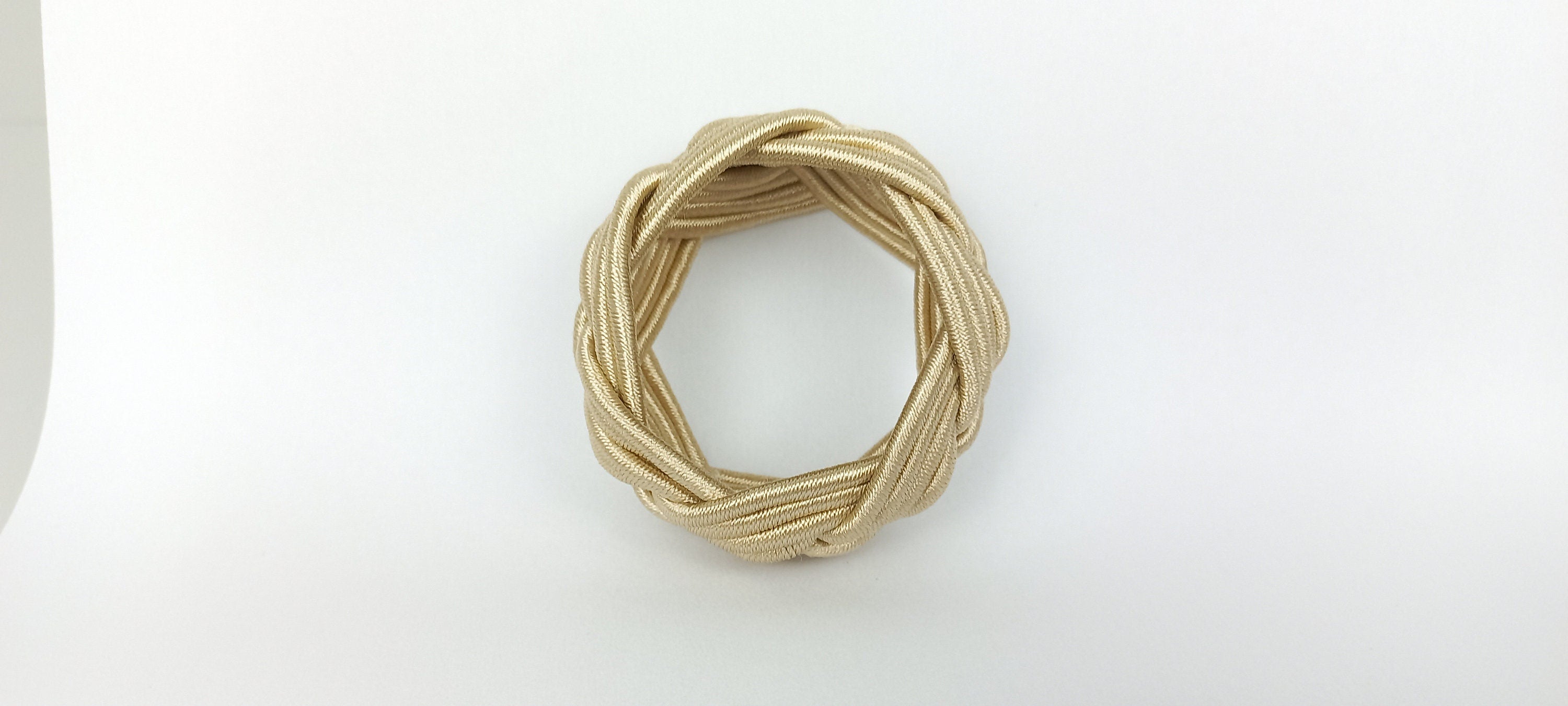 Cappuccino Rayon Napkin Ring, Beige Sailor Napkin Ring, Turks Head Napkin Holder, Table Decor, Thanks Giving Day Decor, Wedding Table Decor