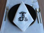Interlocked Monogrammed Linen Napkin, Double Lettered Linen Wedding Napkin, Custom Linen Napkin, 6 to 24 inches Hemstitched Linen Napkin