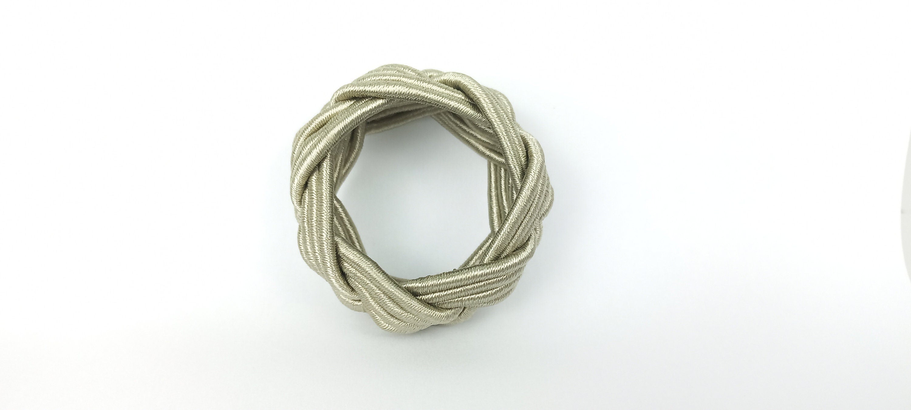 Sand Green Rayon Napkin Ring, Sailor Napkin Ring, Turks Head Napkin Holder, Table Decor, Thanks Giving Day Dinner Decor, Wedding Table Decor