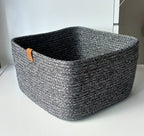 Bulk Order Cotton Woven Basket, Handmade Square Storage Basket, Cotton Rope Organizer, Cotton Rope Kitchen Decor, Boho Housewarming Gift