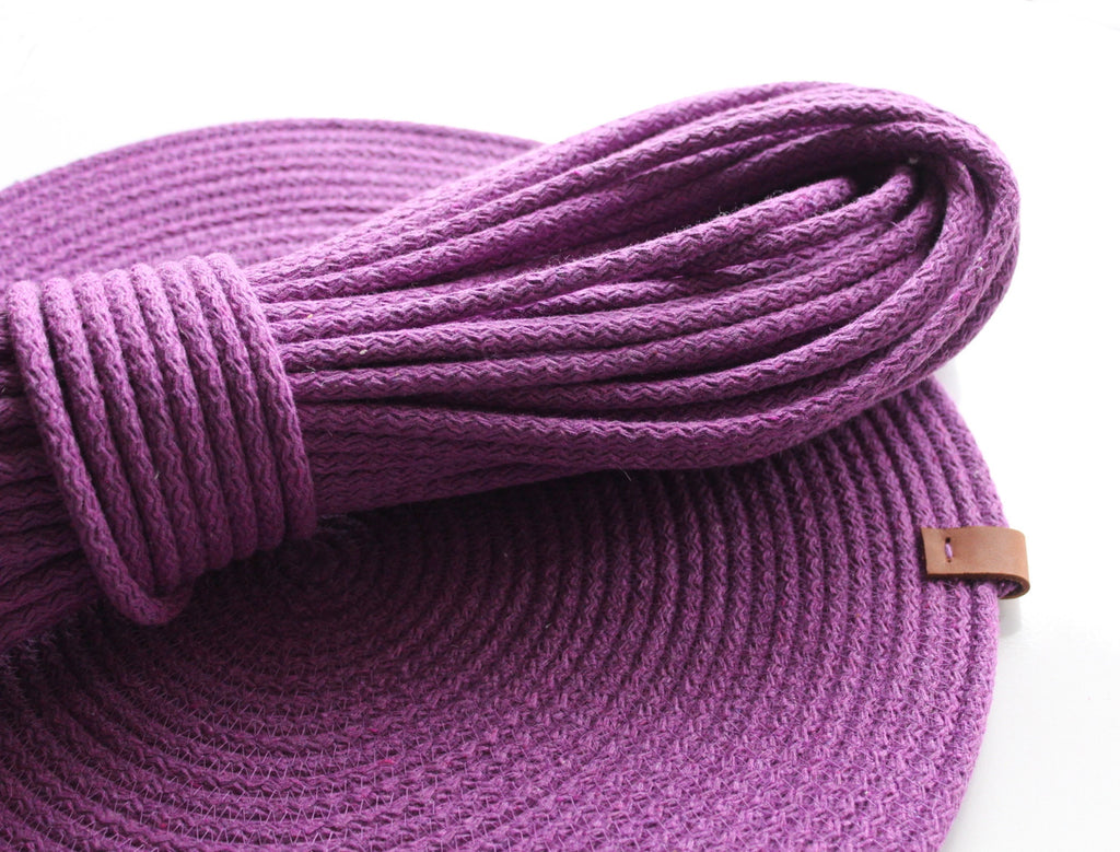 Braided Cotton Rope for Sewing, Cotton Yarn for Basket, Tress Rope, Cotton Cord, Boho Basket Yarn, 6mm Organic Tress DIY Yarn, Sewing Thread