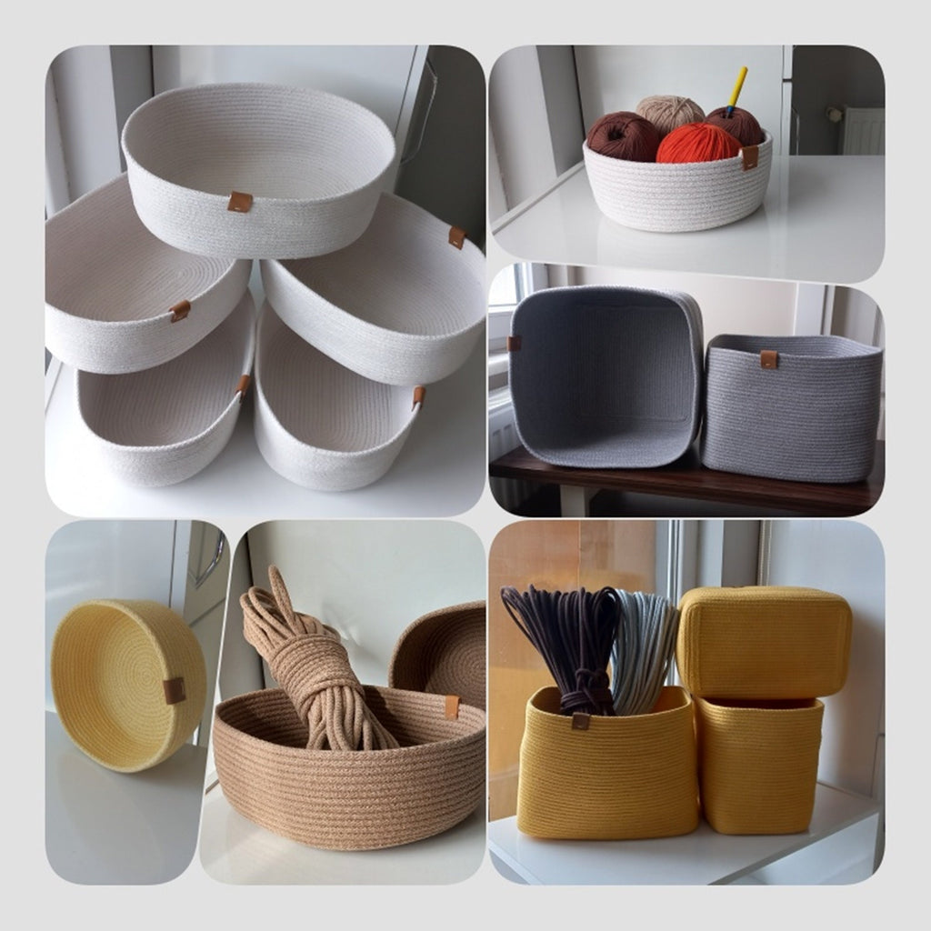 6mm Organic Tress DIY Yarn, otton Cord, Braided Cotton Rope for Sewing, Cotton Yarn for Basket, Tress Rope, CBoho Basket Yarn, Sewing Thread