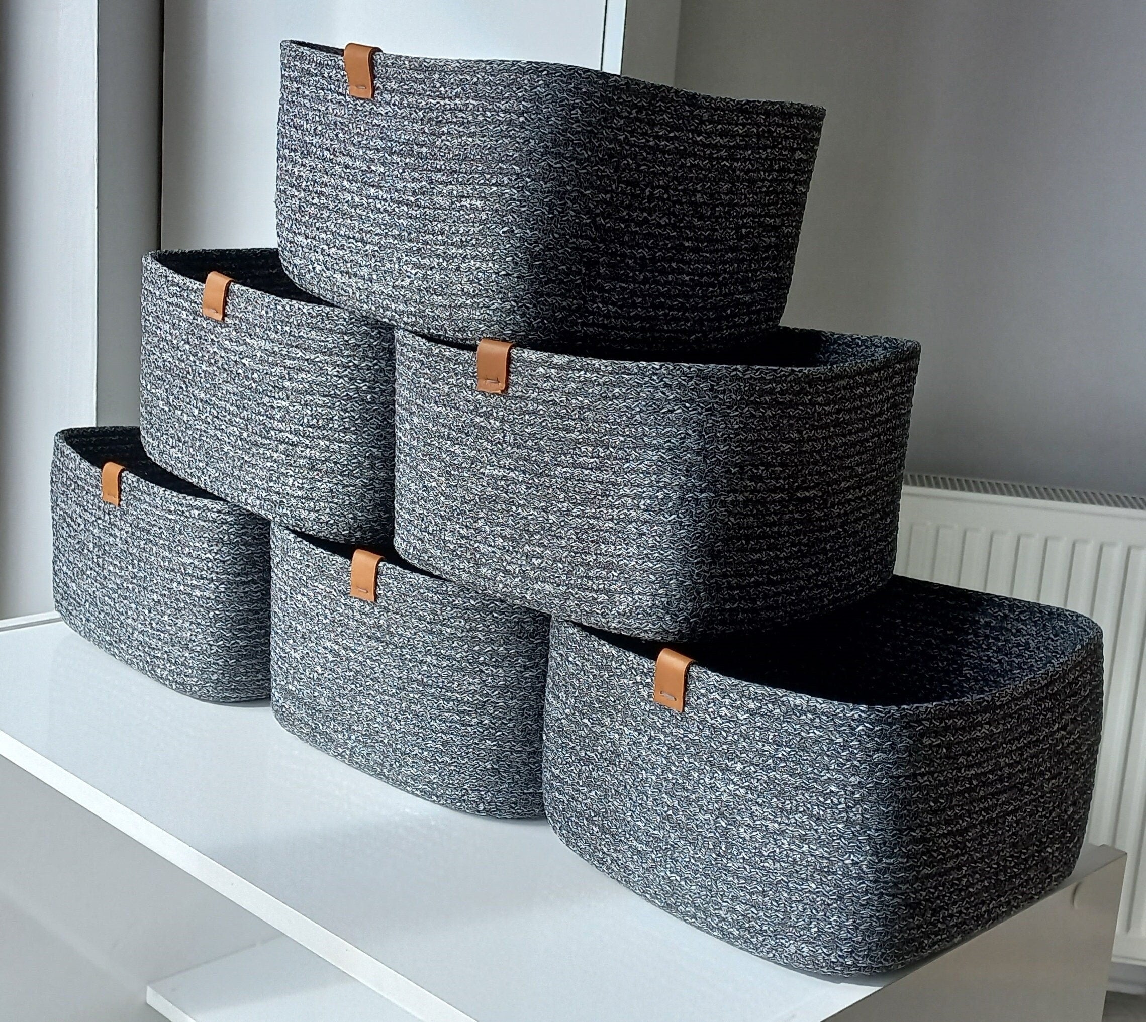 Bulk Order Cotton Woven Basket, Handmade Square Storage Basket, Cotton Rope Organizer, Cotton Rope Kitchen Decor, Boho Housewarming Gift