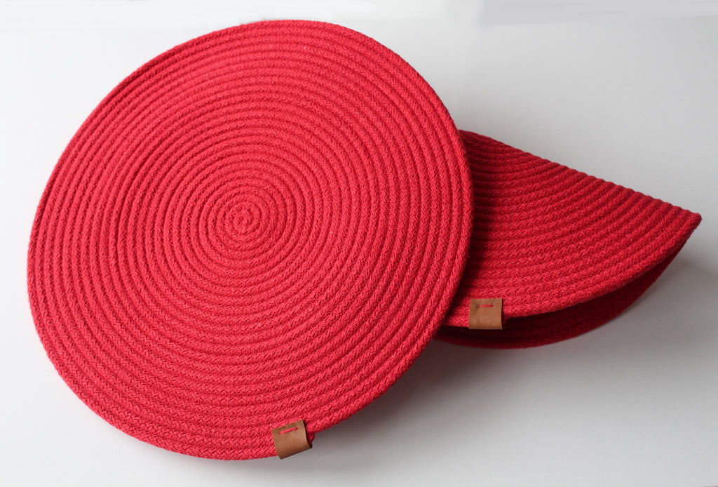 Cotton Rope Placemat, Handmade Cotton Rope Placemat and Coaster, Colorful Rope Placemat, Oval Handmade Placemat, Thick High Quality Placemat