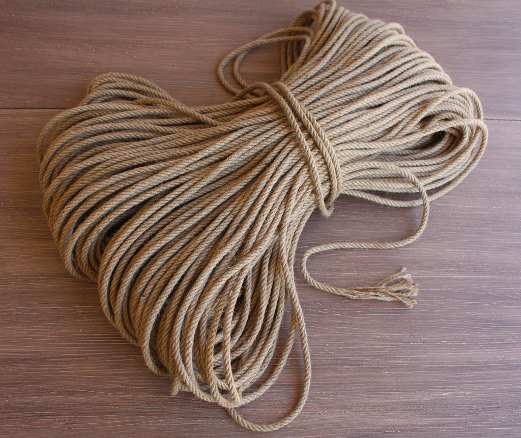 6mm Unprocessed Jute, 100% Natural Jute Hessian Rope, Organic Jute Rope, Jute Cord Yarn, Raw Jute Bondage Rope, Handmade JutRope