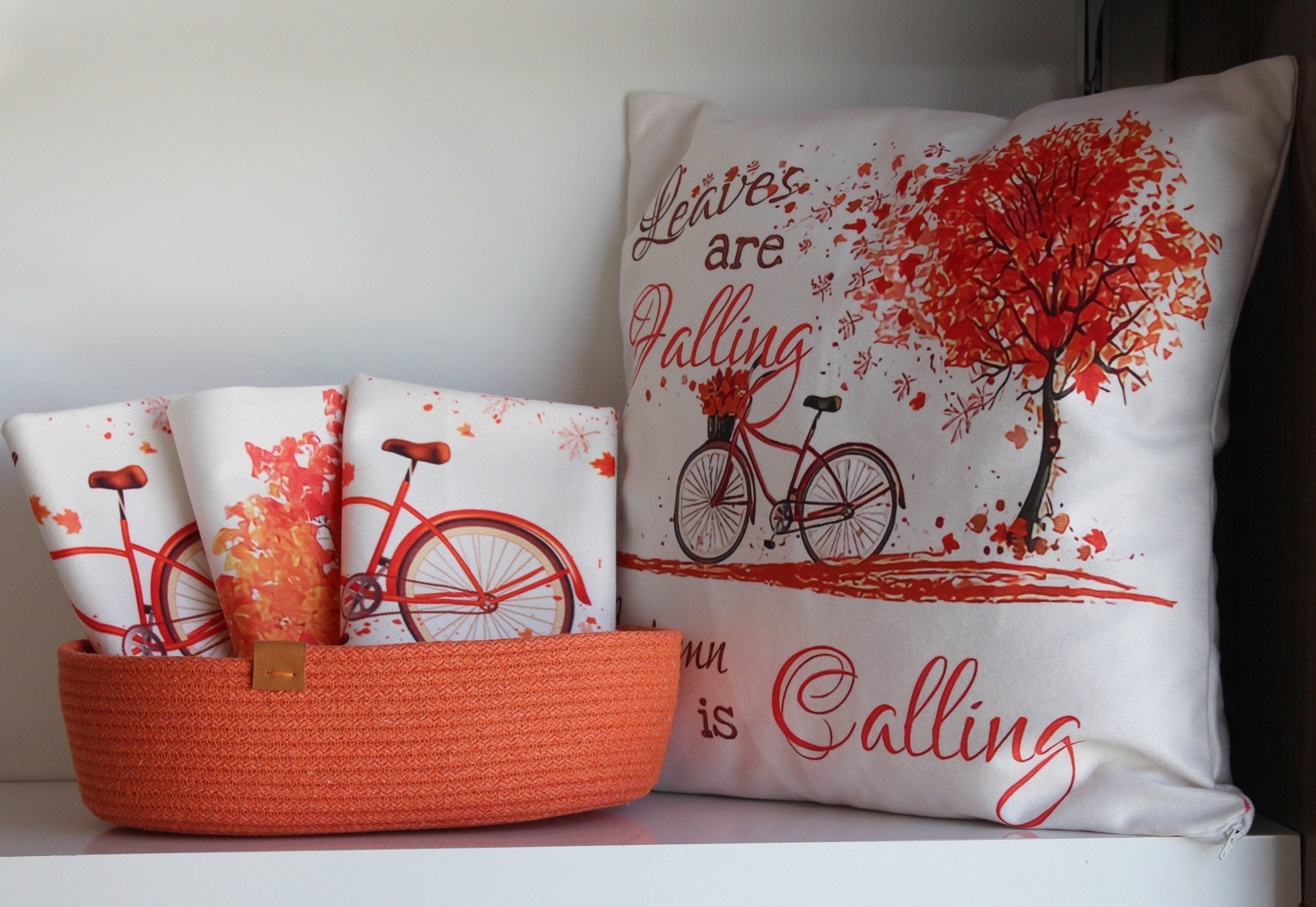 Cotton Rope Towel Basket for Bathroom, Cotton Rope Organizer, Organic Cotton Cord Basket, Handmade Cotton Storage Basket, Orange Cord Basket