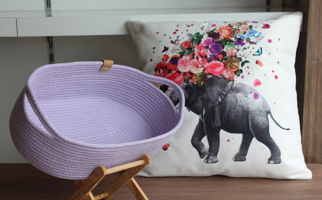 Cotton Rope Basket with Handle, Organic Cotton Cord Basket with Handle, Cotton Woven Storage Basket for Towel, Handmade Basket with Handle