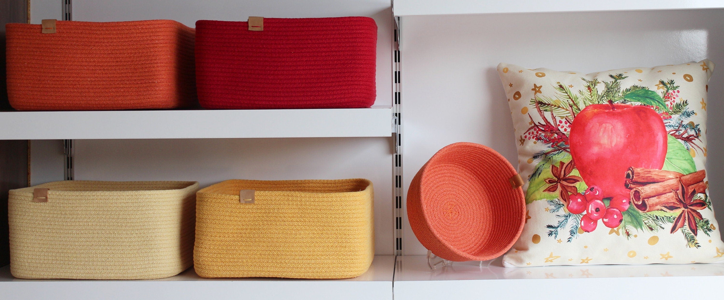 Square Cotton Rope Basket, Handmade Basket, Cotton Rope Organizer, Cotton Rope Kitchen Decor, Housewarming Gift, Handmade Towel Basket