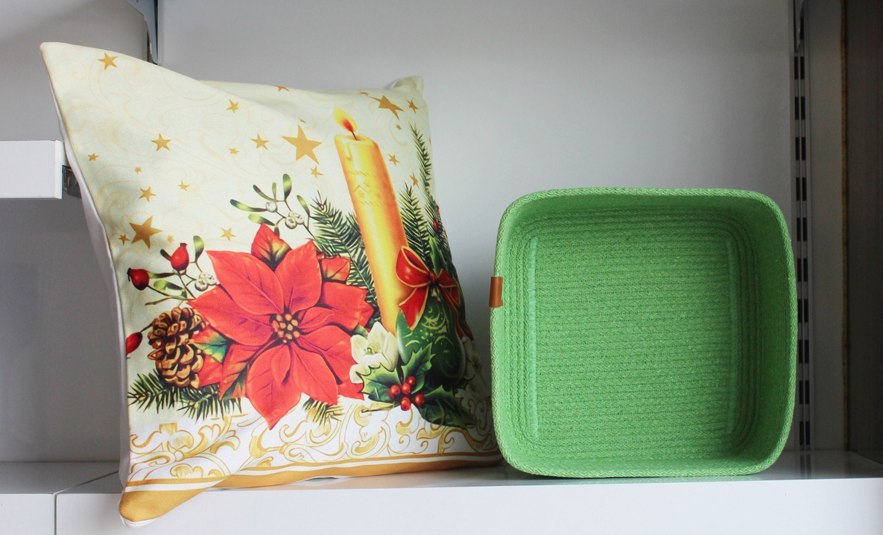 Pistachio Cotton Rope Basket, Vibrant Color Woven Home Organizer, Bathroom Organizer, Organic Cotton Cord Basket, Housewarming Gift Basket