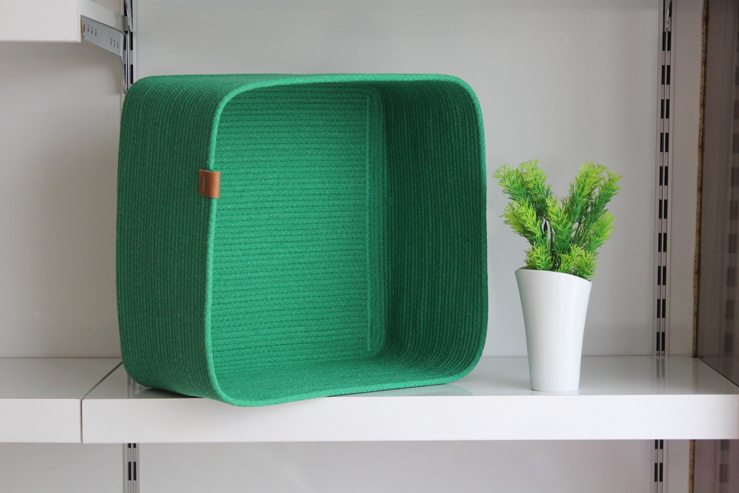 Cotton Cord Rope Basket for Baby Shower Gift, Pink and Light Blue Cotton Cord Organizer for Kids Room, Organizer, Organic Cotton Cord Basket