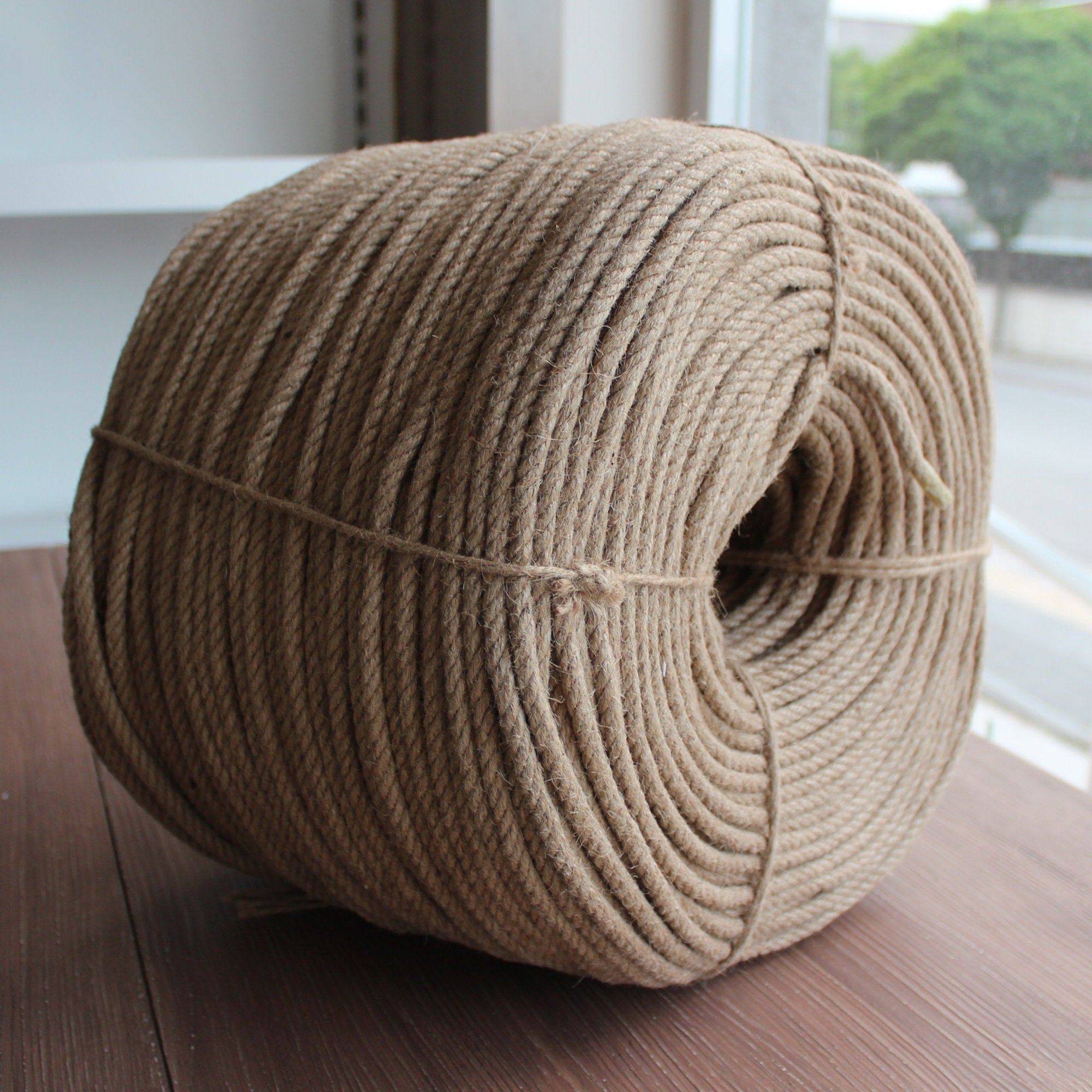 100% Natural Jute Hessian Rope, Organic Jute Rope, Jute Cord Yarn, Raw Jute Bondage Rope, 6mm Unprocessed Jute, Handmade Jute Shibari Rope
