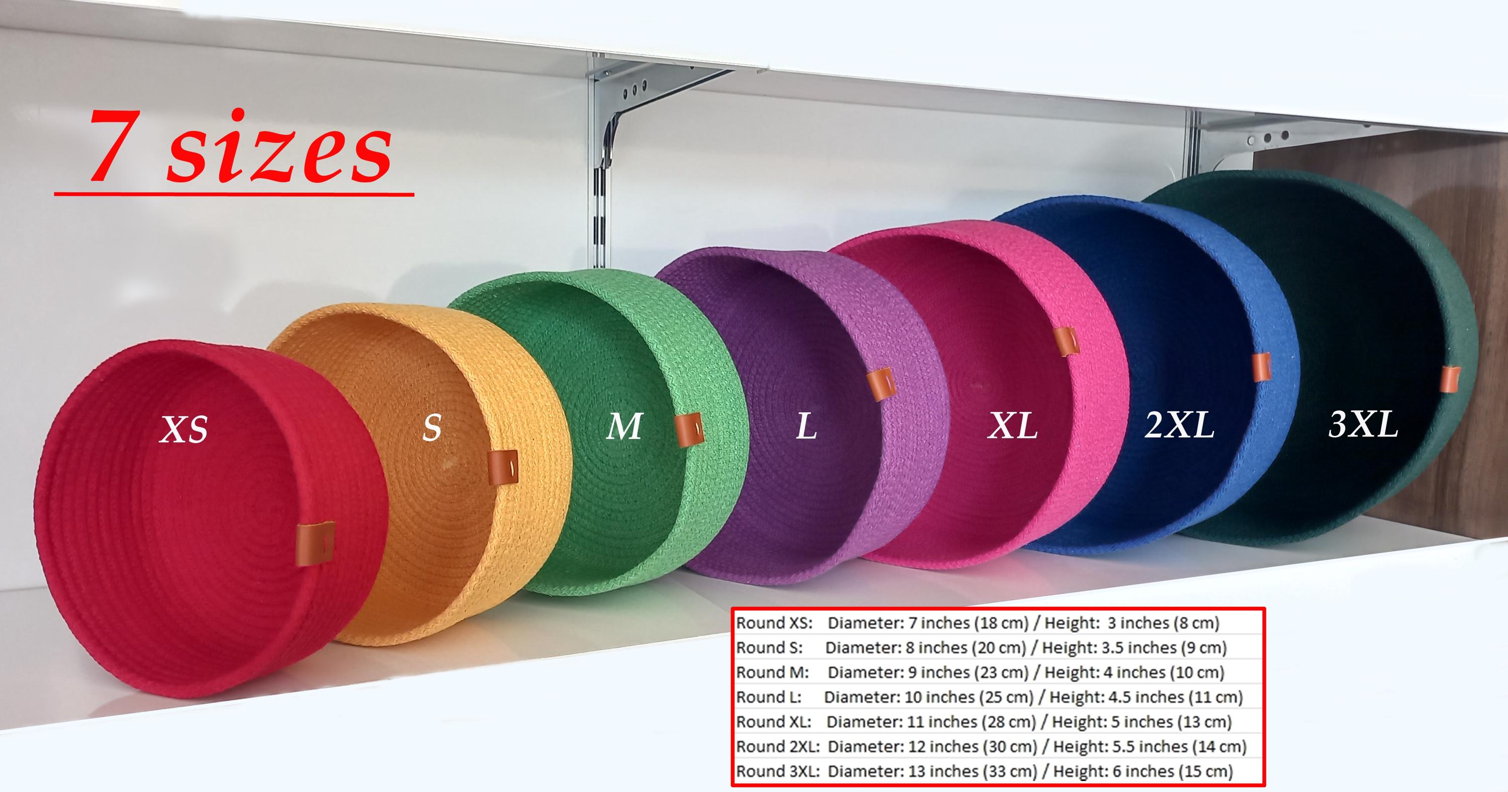 Nestable Colorful Cotton Rope Baskets, Vibrant Color Woven Organizer, Cotton Rope Organizer, Organic Cotton Cord Basket, Housewarming Gift