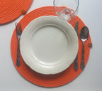 Handmade Cotton Rope Placemat-Coaster, Cotton Rope Placemat for Halloween Table Decor, Orange Rope Placemat, Handmade Placemat Set for Gift