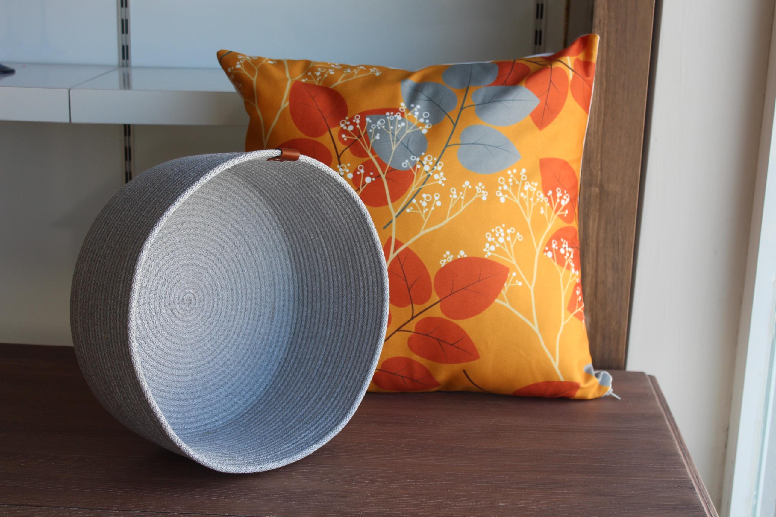 Cotton Cord Basket for Housewarming Gift, Square Cotton Rope Basket, Rope Basket for Child Room Organizer, Baskets for Kitchen Decoration